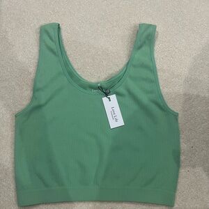Love life green crop top size M/L NWT